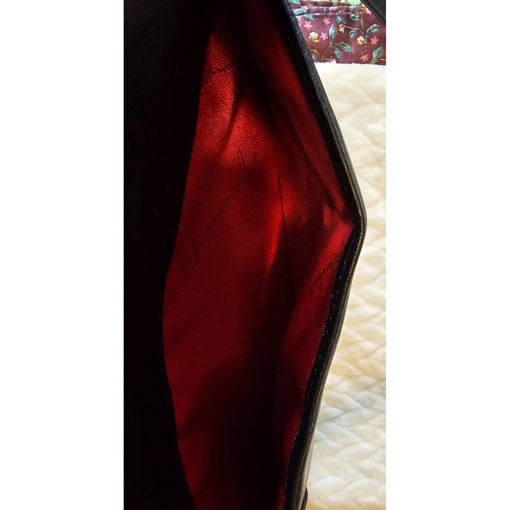 Vintage Fred Hayman Beverly Hills Black Leather, red interior, shoulder bag - Picture 9 of 10